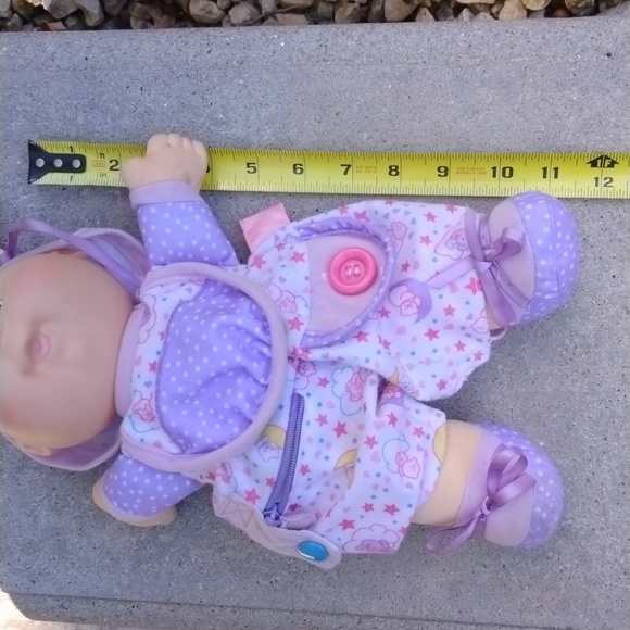 Cabbage Patch Kids/12" Baby Doll/Hearts/Stars/Moons Outfit/Hat/Bib/Bottle - Picture 6 of 8